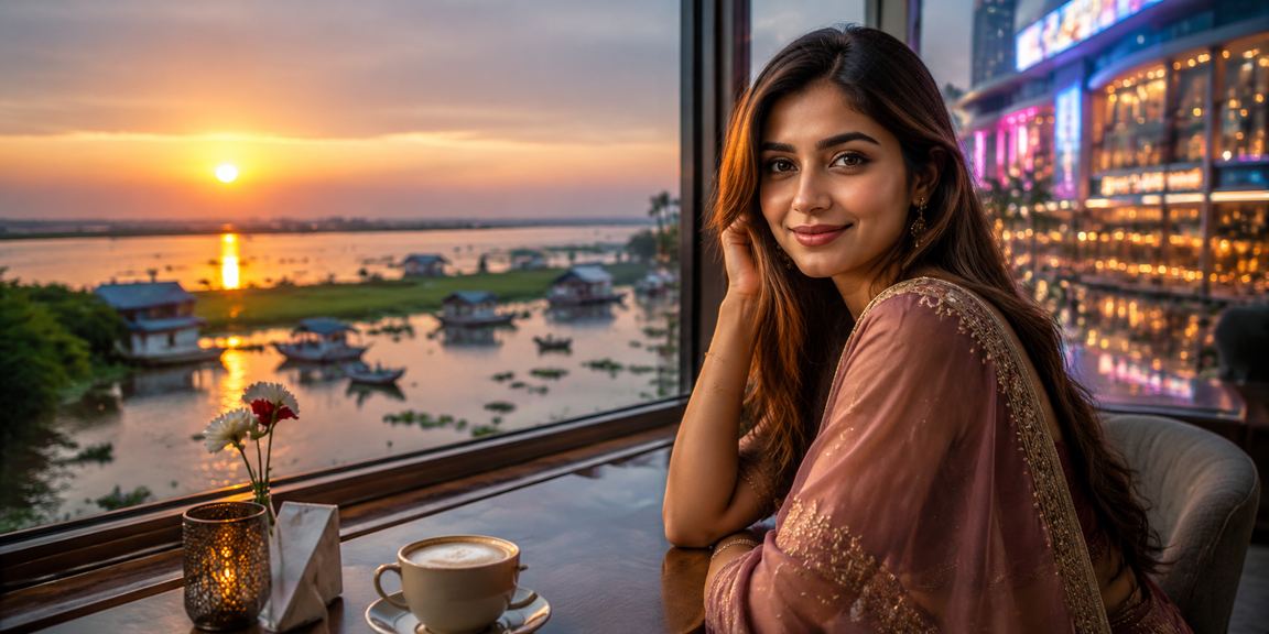 তাংগুয়ার হাওরে 213 প্ল্যাটফর্মে নিয়নের আলোয় বেটিং উপভোগ করছেন একজন সদস্য